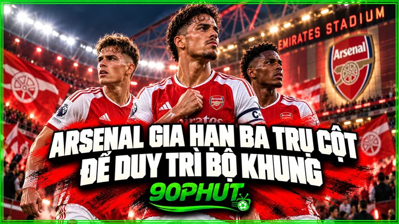 Arsenal gia hạn ba trụ cột để duy trì bộ khung Arsenal gia hạn ba trụ cột để duy trì bộ khung